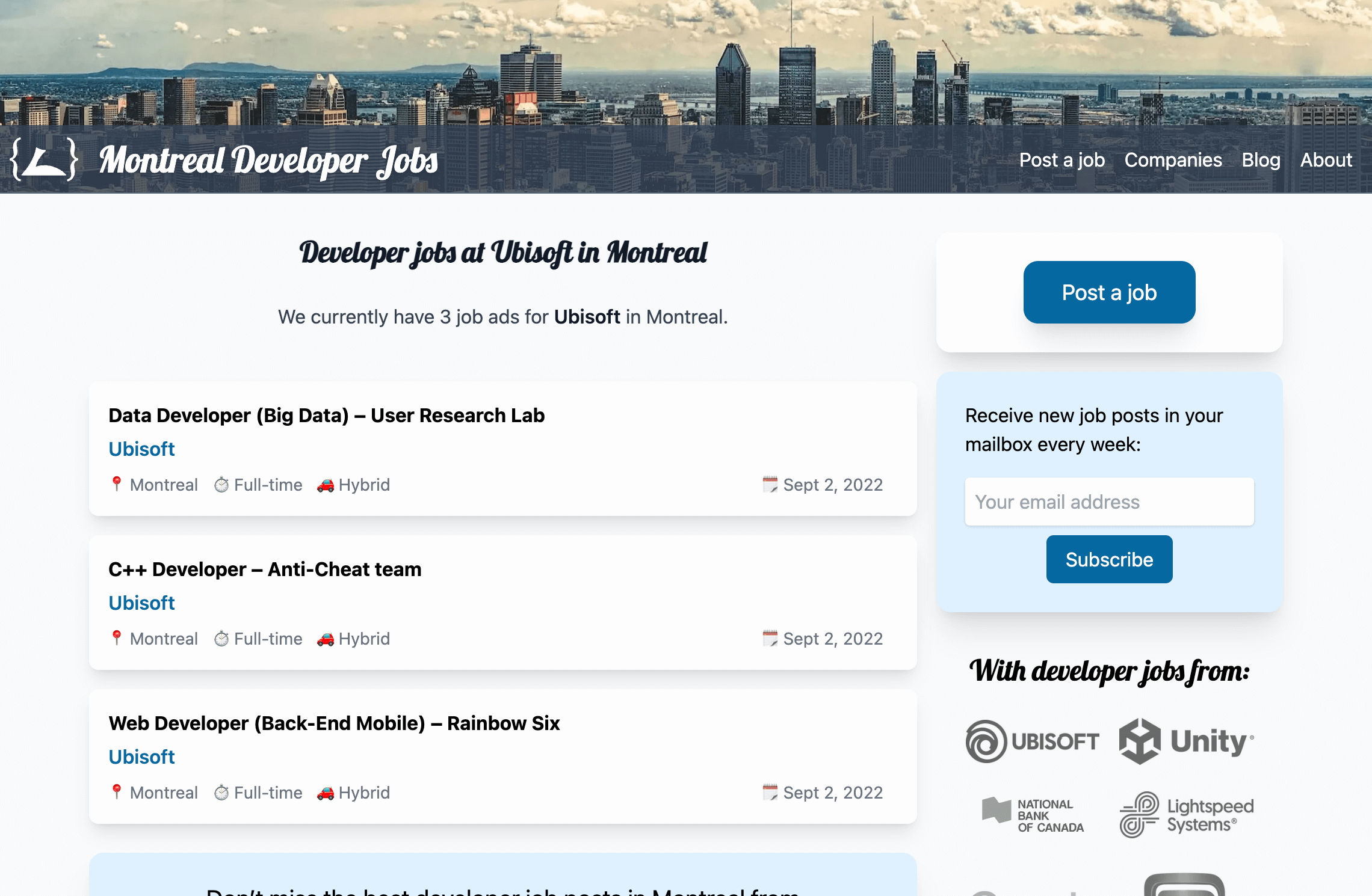 Montreal Developer Jobs screenshot